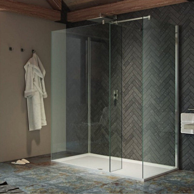 Kudos Ultimate 2 Wetroom Panel 10mm Glass 1400mm with Matt Black Profile - 10WP1400/10WPKMBK - TAP 'N' SHOWER
