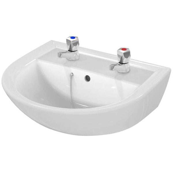 Armitage Shanks 500mm Wide 2 Tap Hole Sandringham 21 Wall Hung Basin -