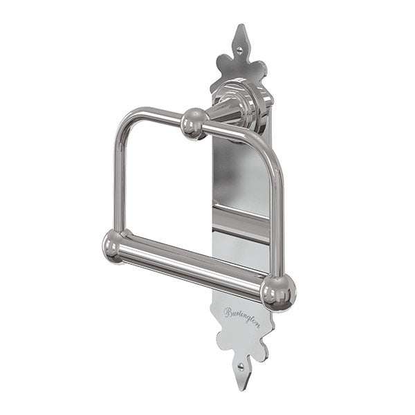 Burlington Spire Traditional wall mounted toilet roll holder in polished chrome with classic design and durable construction