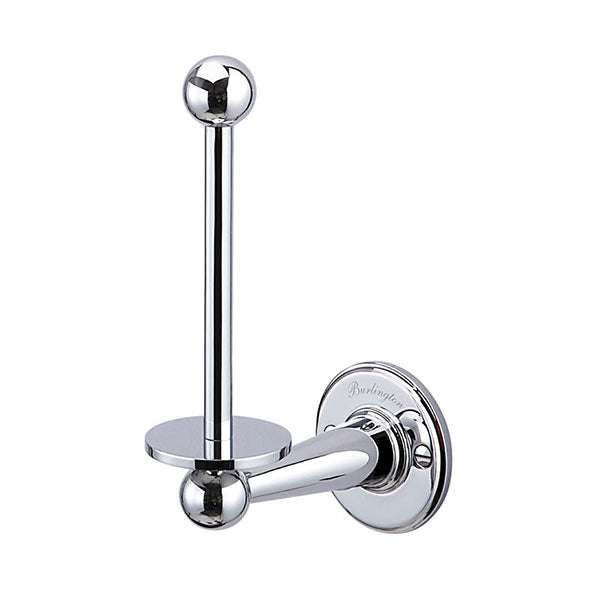 Burlington Traditional Wall Mounted chrome spare toilet roll holder with brass construction and classic design