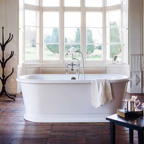 Burlington London 1800mm x 850mm Oval Freestanding Roll Top Bath Inclu