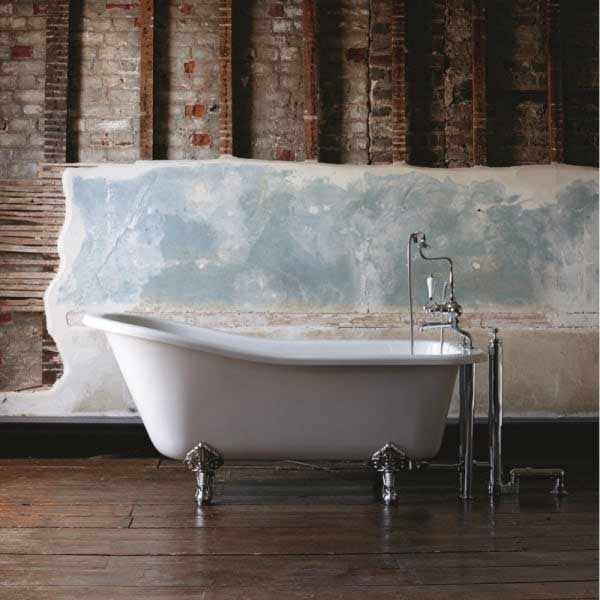 Burlington Harewood 1690mm x 730mm White Freestanding Slipper Bath Exc