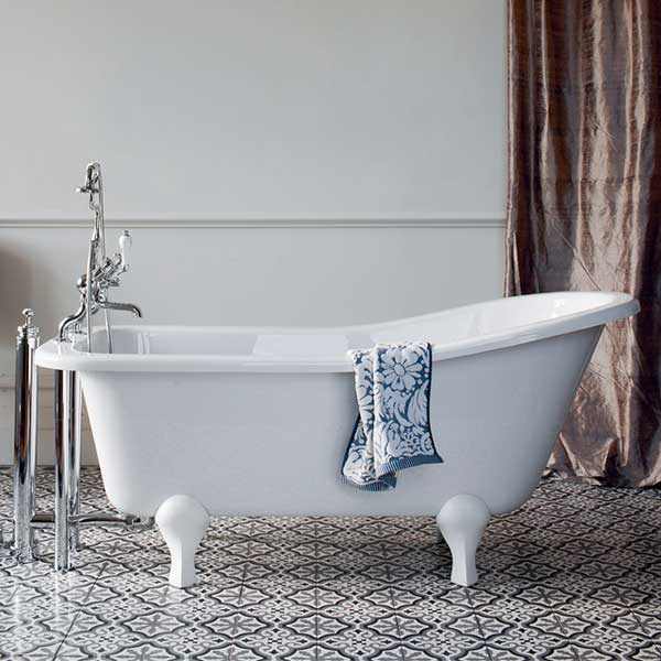 Burlington Buckingham 1500 x 740mm Freestanding Slipper Bath - White -