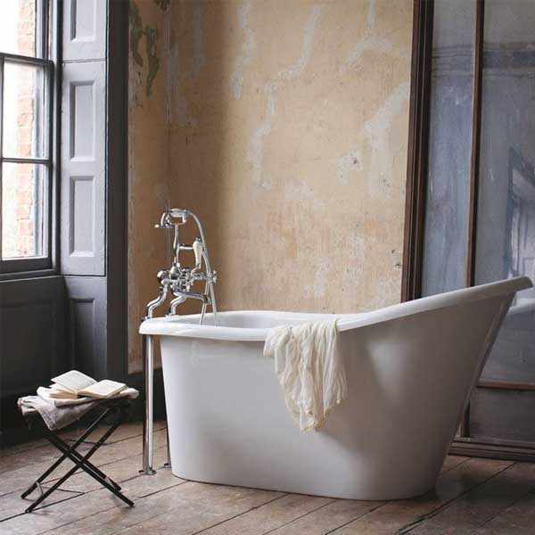 Burlington Emperor 1530mm x 725mm White Freestanding Slipper Bath Incl