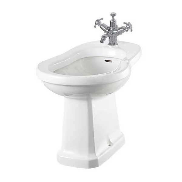 Burlington Traditional 400mm Wide White Floor Standing Bidet - P4 (Dup