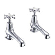 Pair of Burlington Birkenhead Traditional Bath Taps in chrome finish with classic cross handles and ceramic hot and cold indicators