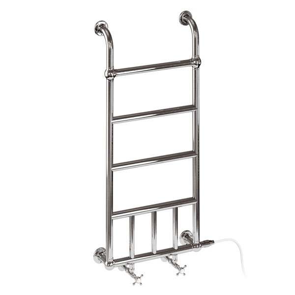 Burlington 1140mm high chrome Chaplin heated towel rail with efficient heating and unique design