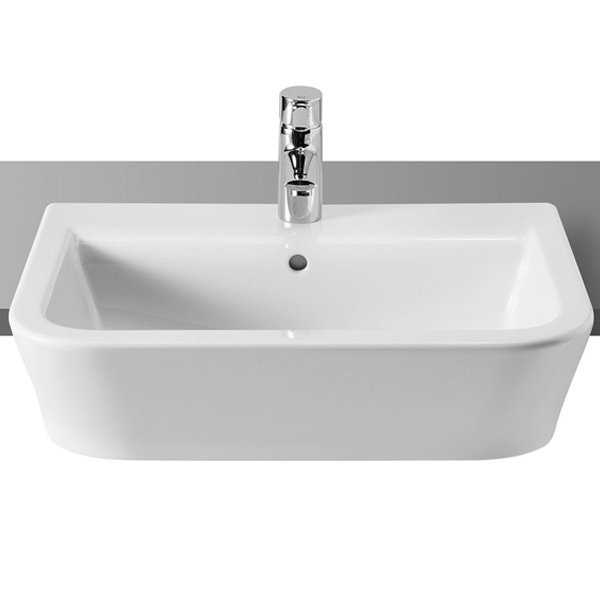Roca The Gap Semi-Recessed Basin 560mm Wide 1 Tap Hole - White - 32747