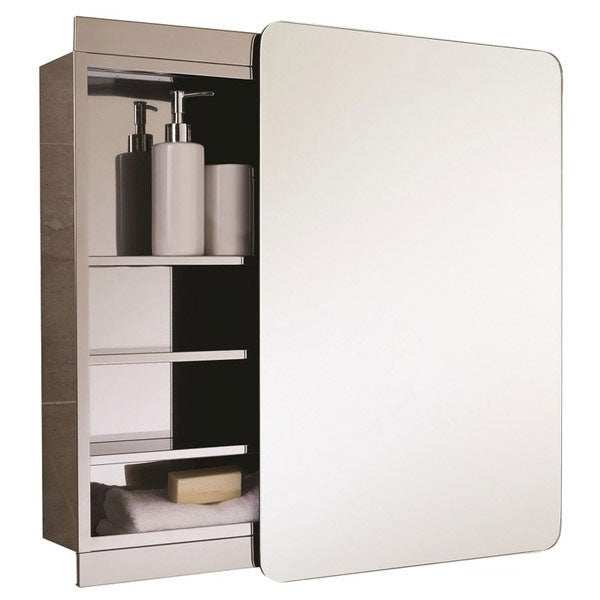 RAK Slide Single Sliding Mirrored Door Cabinet 660mm Hide x 460mm Wide - Stainless Steel - 12SL366C1