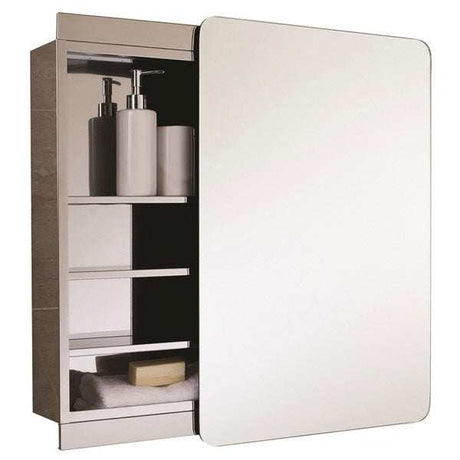 RAK Slide Single Sliding Mirrored Door Cabinet 660mm Hide x 460mm Wide - Stainless Steel - 12SL366C1