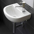 RAK Compact Special Needs 1 RH Tap Hole  Cloakroom Curved Basin 380mm Wide - White - COM38BASSN1R