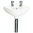 RAK Compact 2 Tap Hole Corner Cloakroom Curved Basin 440mm Wide - Whit
