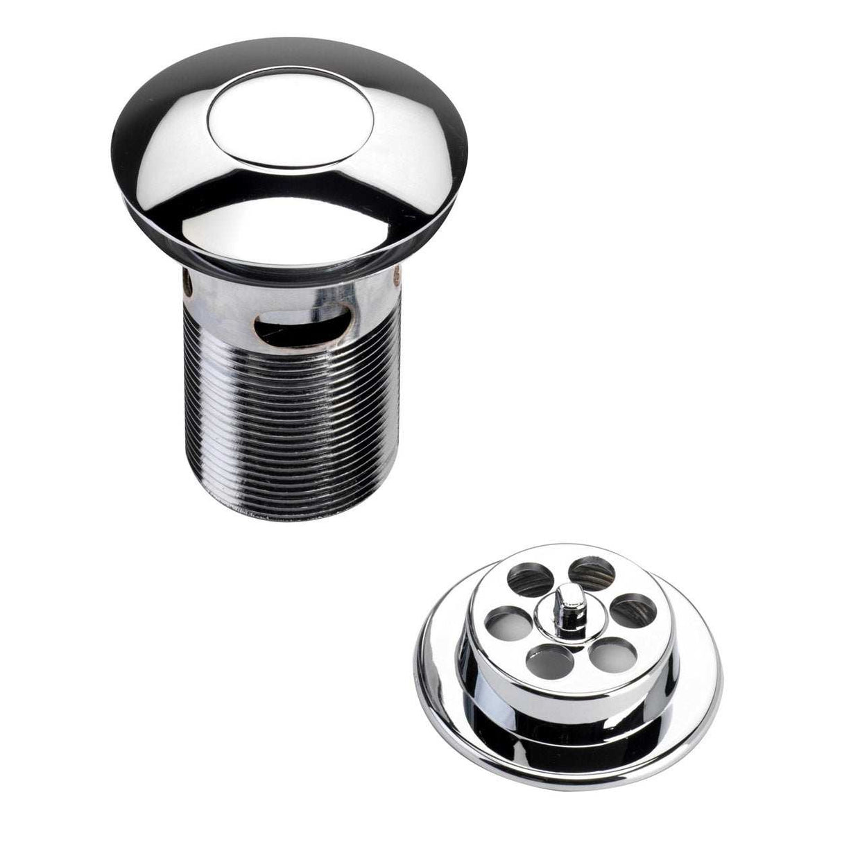 Bristan Contemporary Round Push Button Bath Waste Slotted - Chrome - W