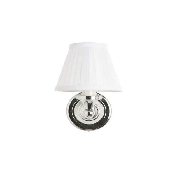 Burlington 225mm high round bathroom light with chrome base and white shade