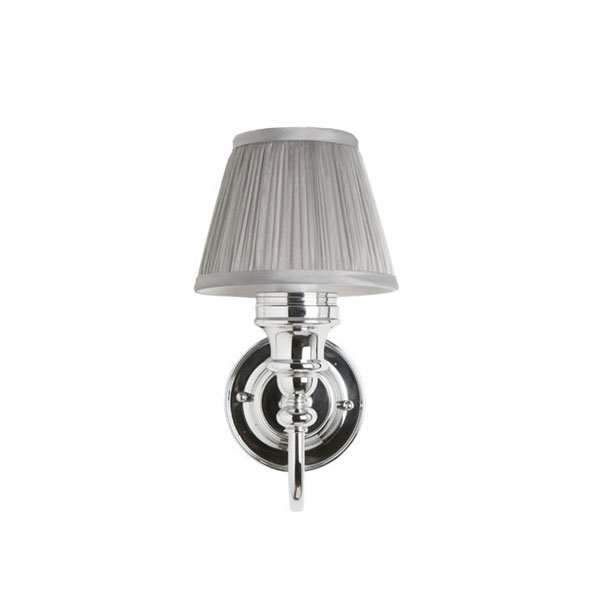Burlington 285mm high ornate bathroom wall light with chrome silver shade and handcrafted detailing