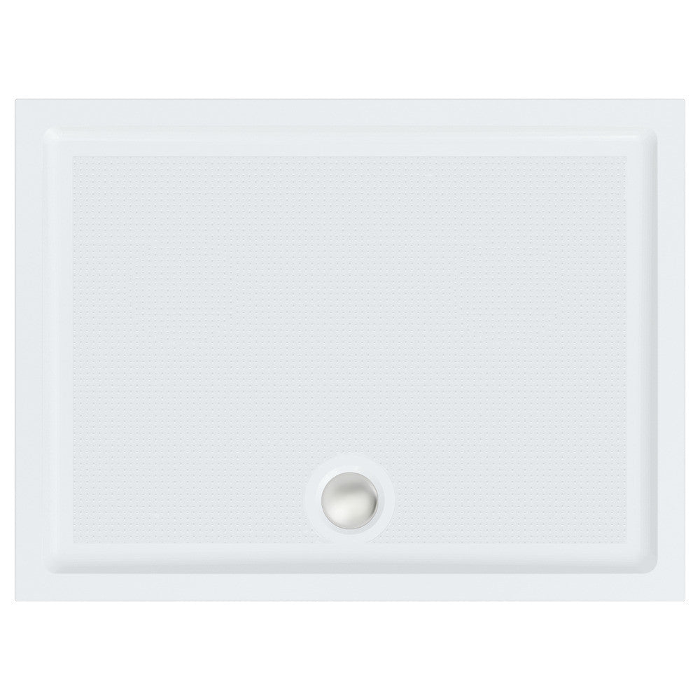 Roman Anti - Slip Rectangular Shower Tray 1300 x 800mm - Matt White - RSTG138 - TAP 'N' SHOWER