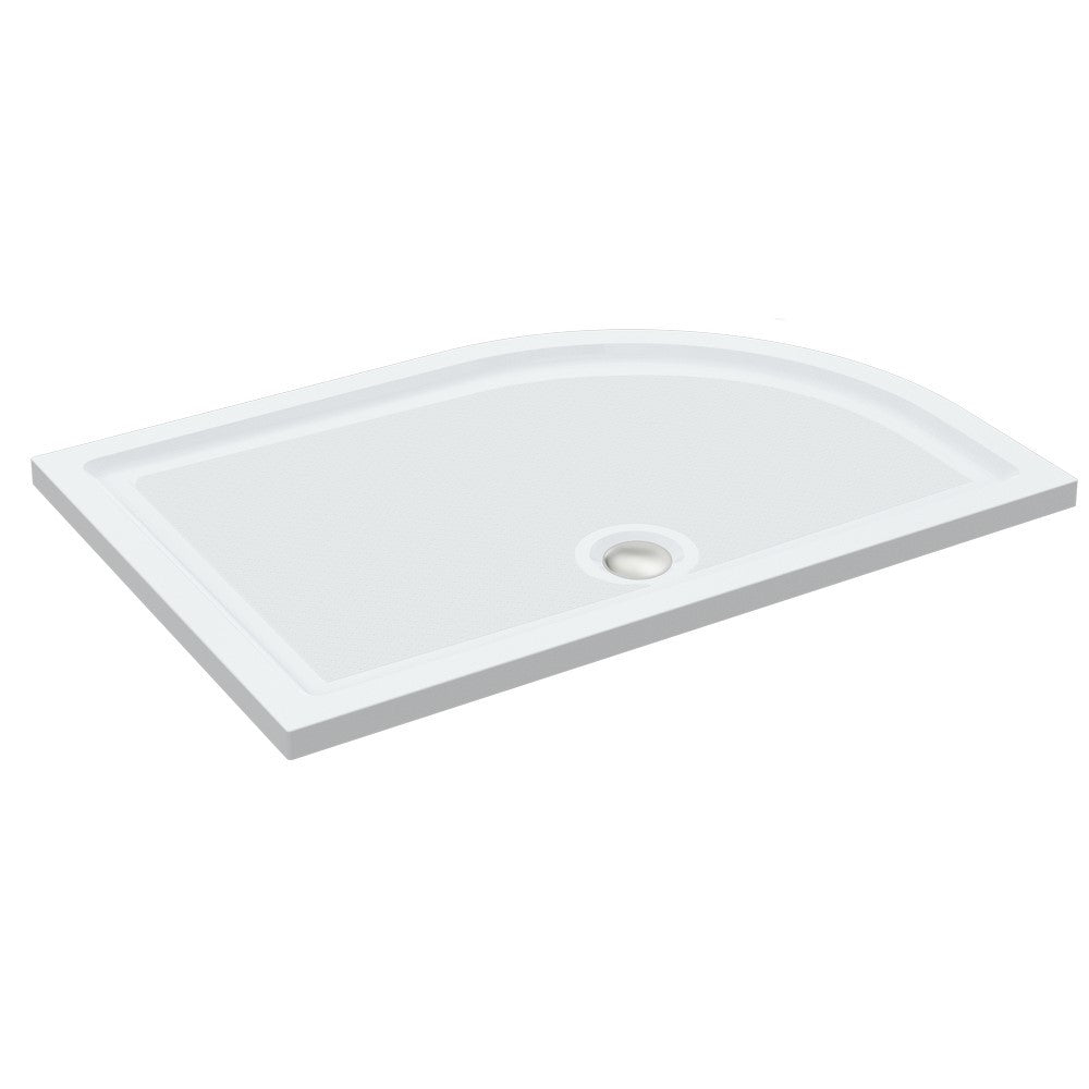 Roman Anti Slip Left Hand Offset Quadrant Shower Tray 1200 x 800mm - White - RSQG128L - TAP 'N' SHOWER