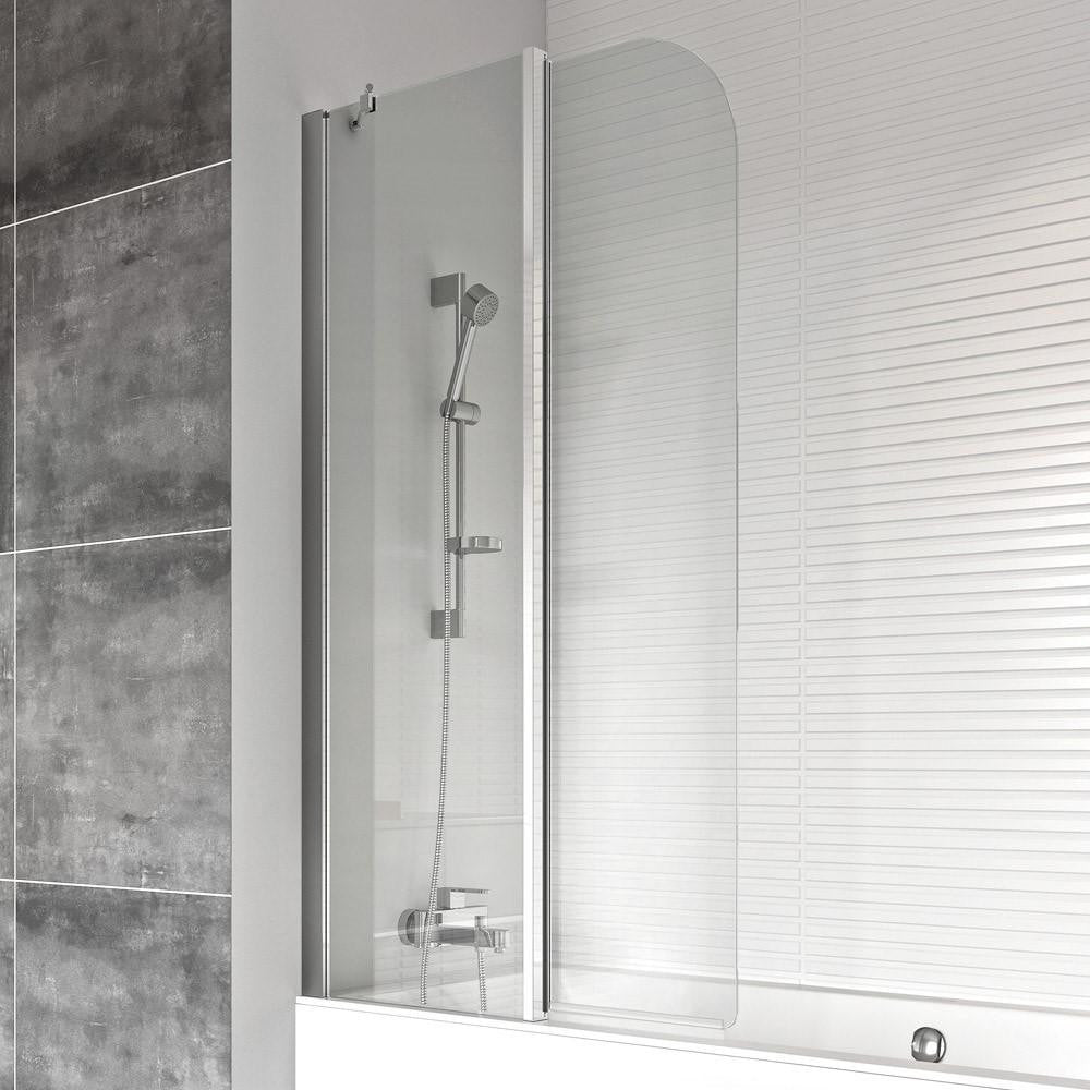 Roman Haven6 LH Inward Folding Bath Screen 1500 x 910mm - Silver - H2D9CSL - TAP 'N' SHOWER