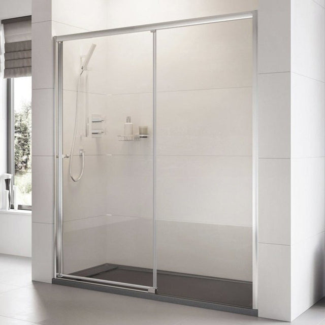 Roman Haven Level Access Left Hand Sliding Shower Door - 1000mm Chrome - H3LEL10CS - TAP 'N' SHOWER
