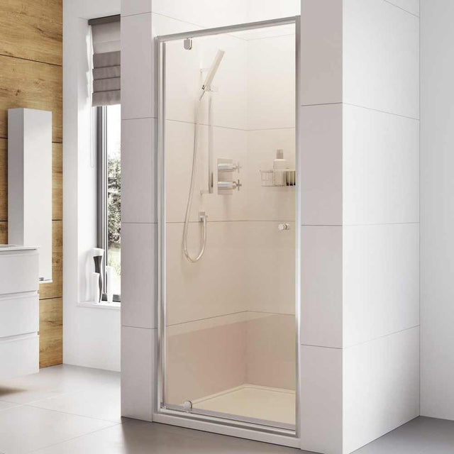 Roman Haven Pivot Shower Door 1000mm - Silver - H3P10CS - TAP 'N' SHOWER