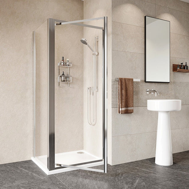 Roman Haven Framed Pivot Shower Door 700mm - Silver - H5P7CS - TAP 'N' SHOWER