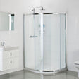 Roman Haven One Door Offset Quadrant Shower Enclosure 800 x 1000mm - Polished Silver - H3SQ810CS - TAP 'N' SHOWER