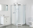 Roman Haven One Door Offset Quadrant Shower Enclosure 900 x 1200mm - Polished Silver - H3SQ129CS - TAP 'N' SHOWER