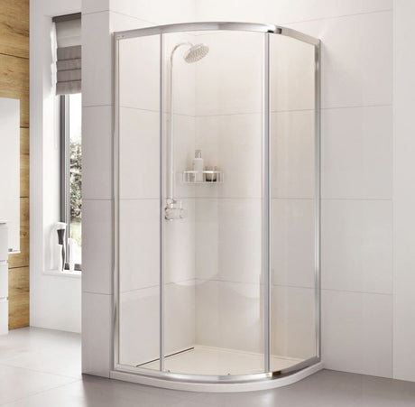 Roman Haven One Door Offset Quadrant Shower Enclosure 1000mm - Polished Silver - H3SQ10CS - TAP 'N' SHOWER