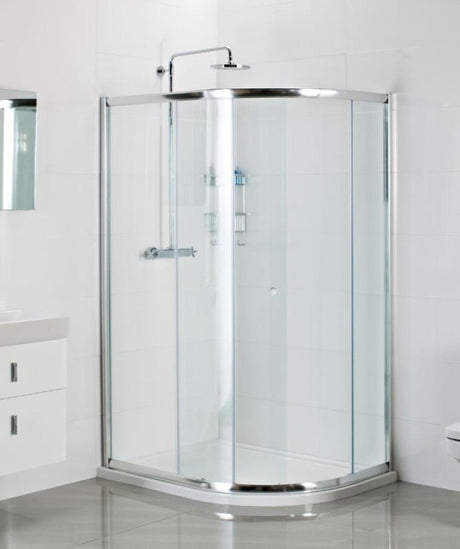 Roman Haven One Door Offset Quadrant Shower Enclosure 800 x 900mm - Polished silver - H3SQ98CS - TAP 'N' SHOWER