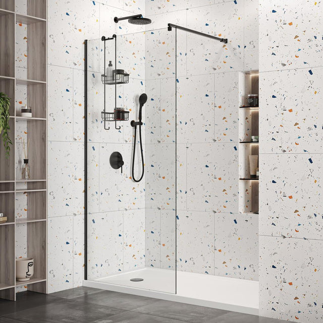 Roman Haven Select 8mm Glass Wetroom Panel 900mm - Black - H8SP9CB - TAP 'N' SHOWER