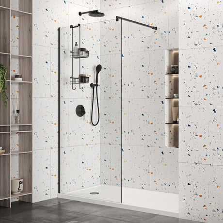 Roman Haven Select 10mm Wetroom Panel 1400mm - Black - H10SP14CB - TAP 'N' SHOWER