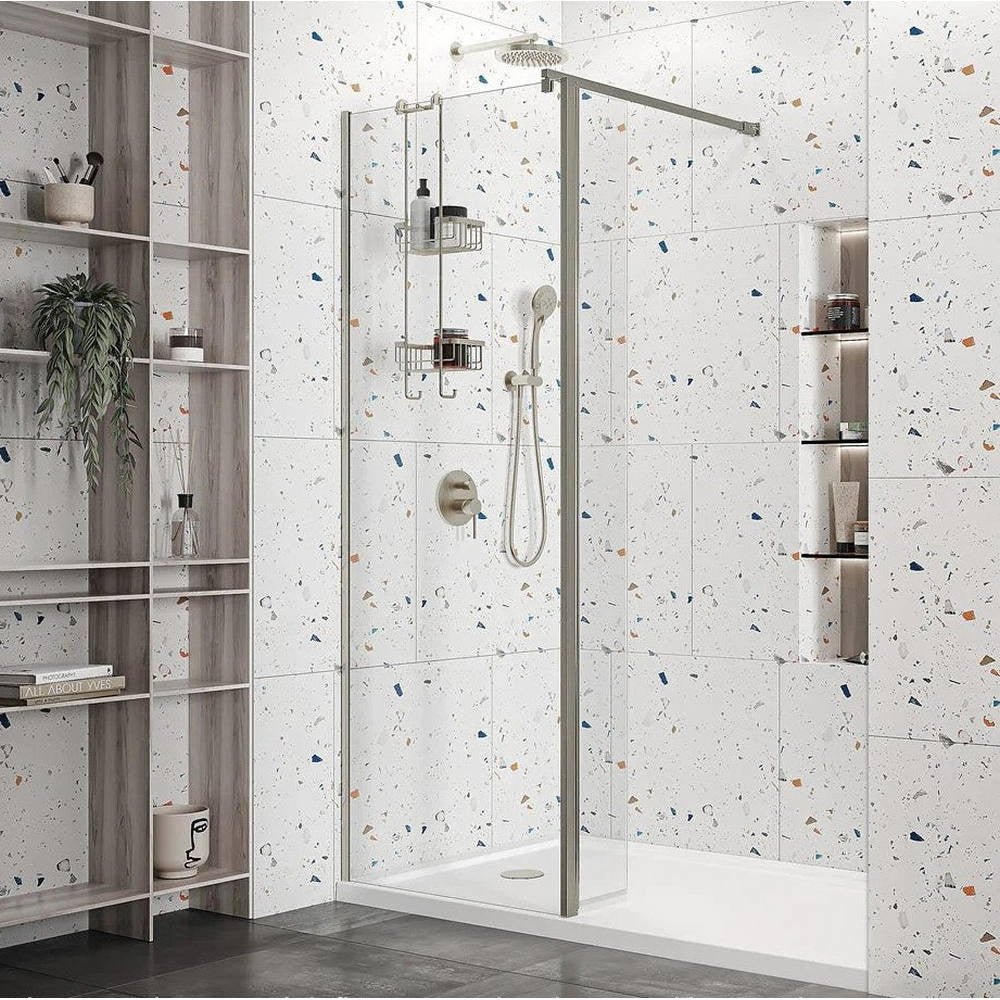 Roman Haven Select 8mm Wetroom Panel 500mm - Brushed Nickel - H8SP5CN - TAP 'N' SHOWER