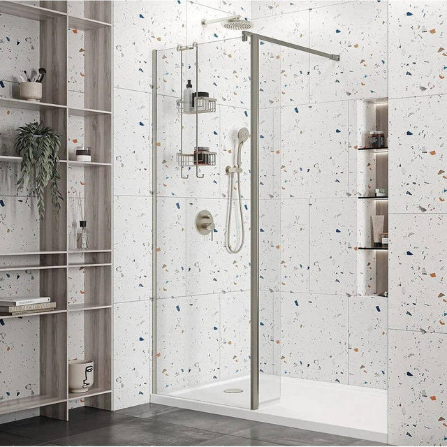 Roman Haven Select 10mm Glass Wetroom Panel 600mm - Brushed Nickel - H10SP6CN - TAP 'N' SHOWER