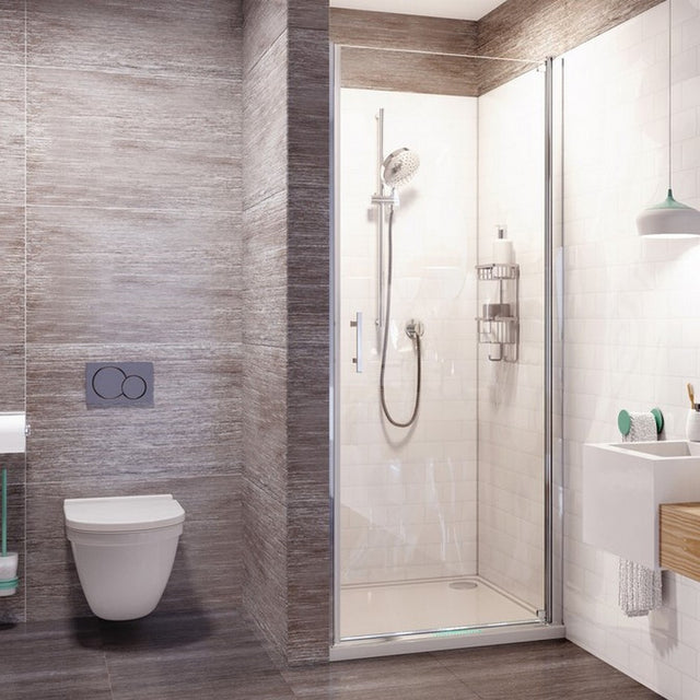 Roman Innov8 Alcove Pivot Shower Door 800mm - Bright Silver - N2F813S - TAP 'N' SHOWER