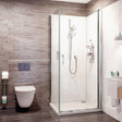 Roman Innov8 Pivot Door Shower Enclosure 760mm - Bright Silver - N2F7613CS - TAP 'N' SHOWER