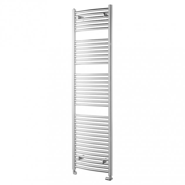 Towelrads Pisa Curved Heated Towel Rail 1800mm High x 450mm Wide - Chrome - 140060 - TAP 'N' SHOWER