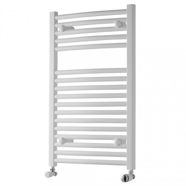 Towelrads Pisa Curved Heated Towel Rail 800mm High x 450mm Wide - White - 160018 - TAP 'N' SHOWER