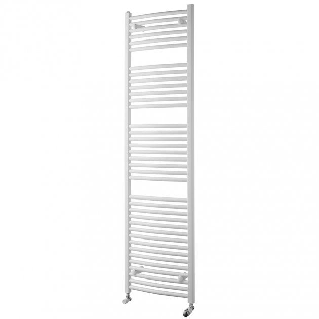 Towelrads Pisa Curved Heated Towel Rail 1800mm High x 400mm Wide - White - 160029 - TAP 'N' SHOWER