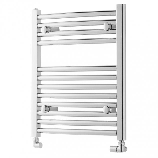 Towelrads Pisa Straight Heated Towel Rail 600mm High x 450mm Wide - Chrome - 140002 - TAP 'N' SHOWER