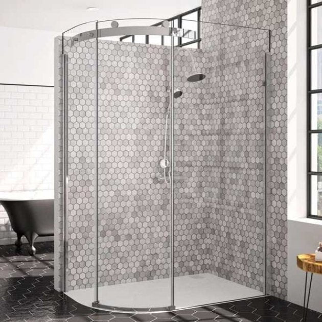 Merlyn 10 Series 1200mm x 800mm LH Single Offset Quadrant Shower Enclosure - Clear Glass - M103243CL - TAP 'N' SHOWER