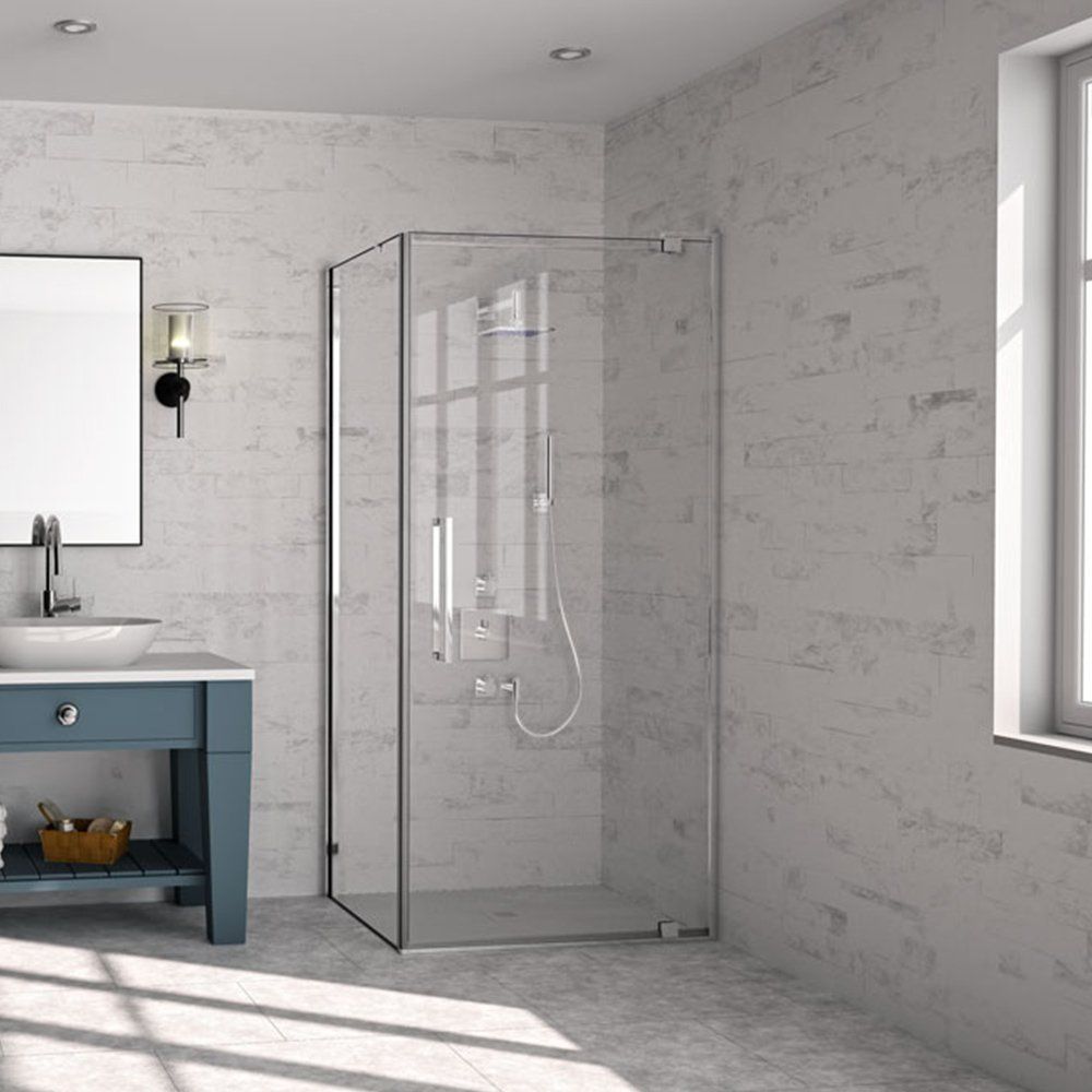 Merlyn 10 Series Pivot Door Side Panel 900mm Wide - Clear Glass - M10P2221C - TAP 'N' SHOWER