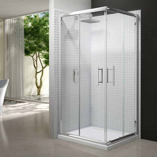 Merlyn 6 Series 800mm Wide Corner Entry Shower Enclosure - Clear Glass - M65211 - TAP 'N' SHOWER
