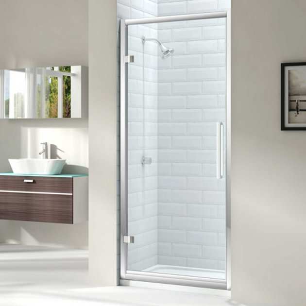 Merlyn 8 Series Hinged Shower Door 700mm Wide - Clear Glass - M81201 - TAP 'N' SHOWER