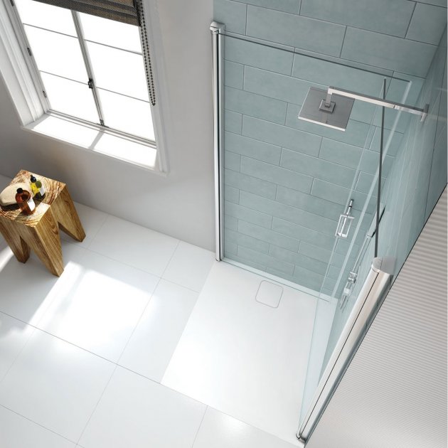 Merlyn 8 Series 900mm x 900mm Frameless Double Pivot Shower Door - 8mm Glass - S8FPC90H - TAP 'N' SHOWER