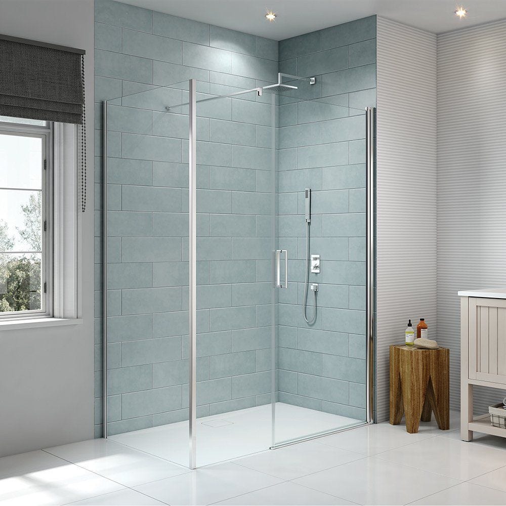 Merlyn 8 Series Frameless Side Panel 900mm Wide - Clear Glass - S8FSP90PV - TAP 'N' SHOWER