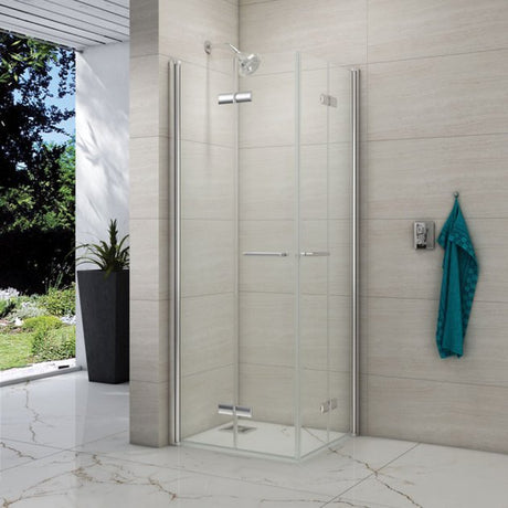 Merlyn 8 Series 760mm x 760mm Double Folding Wet Room Glass Panel 8mm Glass - M86101H - TAP 'N' SHOWER