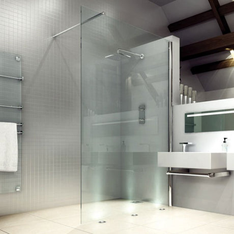 Merlyn 8 Series 700mm Wide Wet Room Glass Panel Clear Glass - M8SW201 - TAP 'N' SHOWER