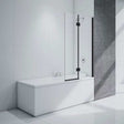 Merlyn Black Two Panel Right Handed Square Hinged Bath Screen 1500mm High x 900mm Wide - 8mm Glass - BLKMB7R