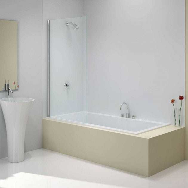 Merlyn Ionic Square Fixed Bath Screen 1500mm High x 800mm Wide - 6mm Glass - MB0