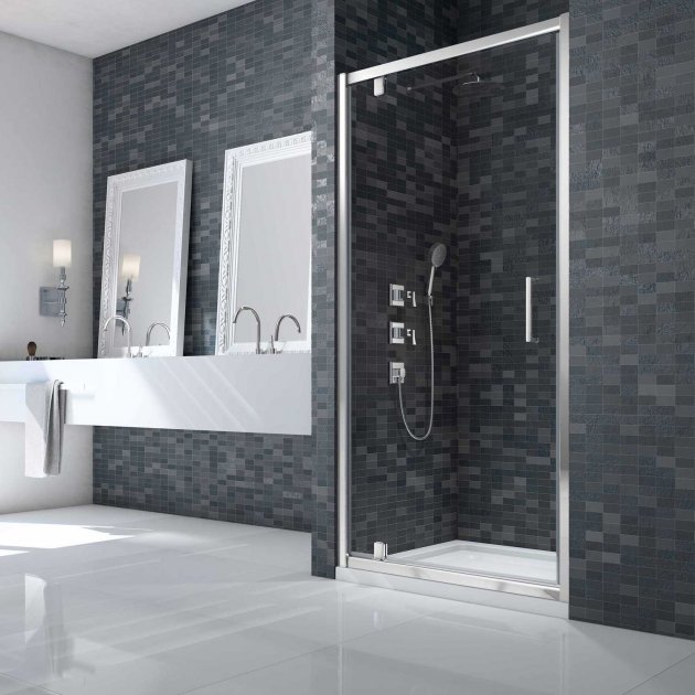 Merlyn Ionic Essence 900mm Wide Framed Pivot Shower Door - 8mm Glass - Chrome - DWH06E0 - TAP 'N' SHOWER